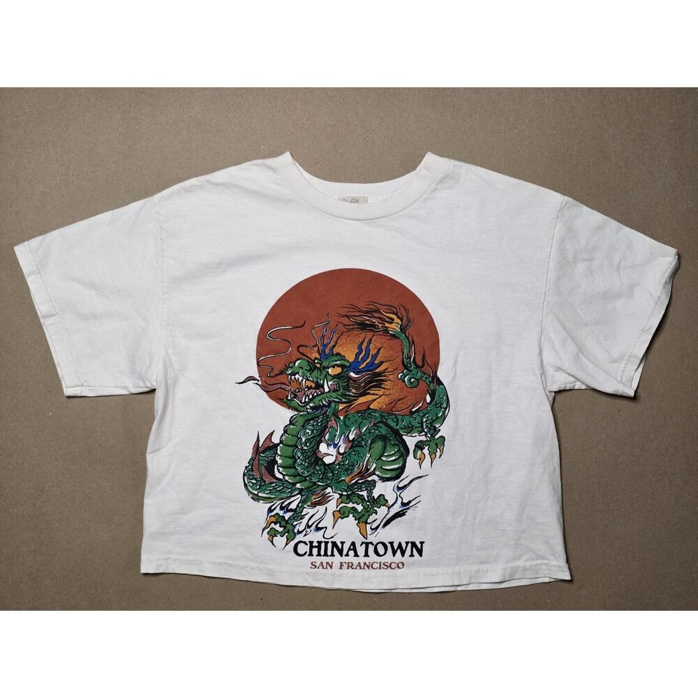 Brandy Melville J Galt Dragon Chinatown San Francisco Graphic Cotton Tee White M
